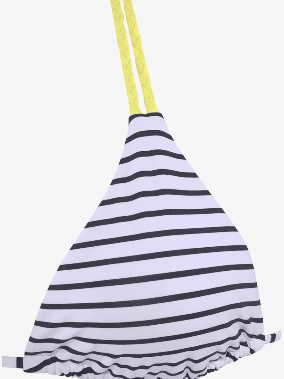 Haut de bikini triangle à rayures avec détails contrastés