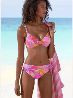 Haut de maillot avec imprimé bonnets amovibles réglables