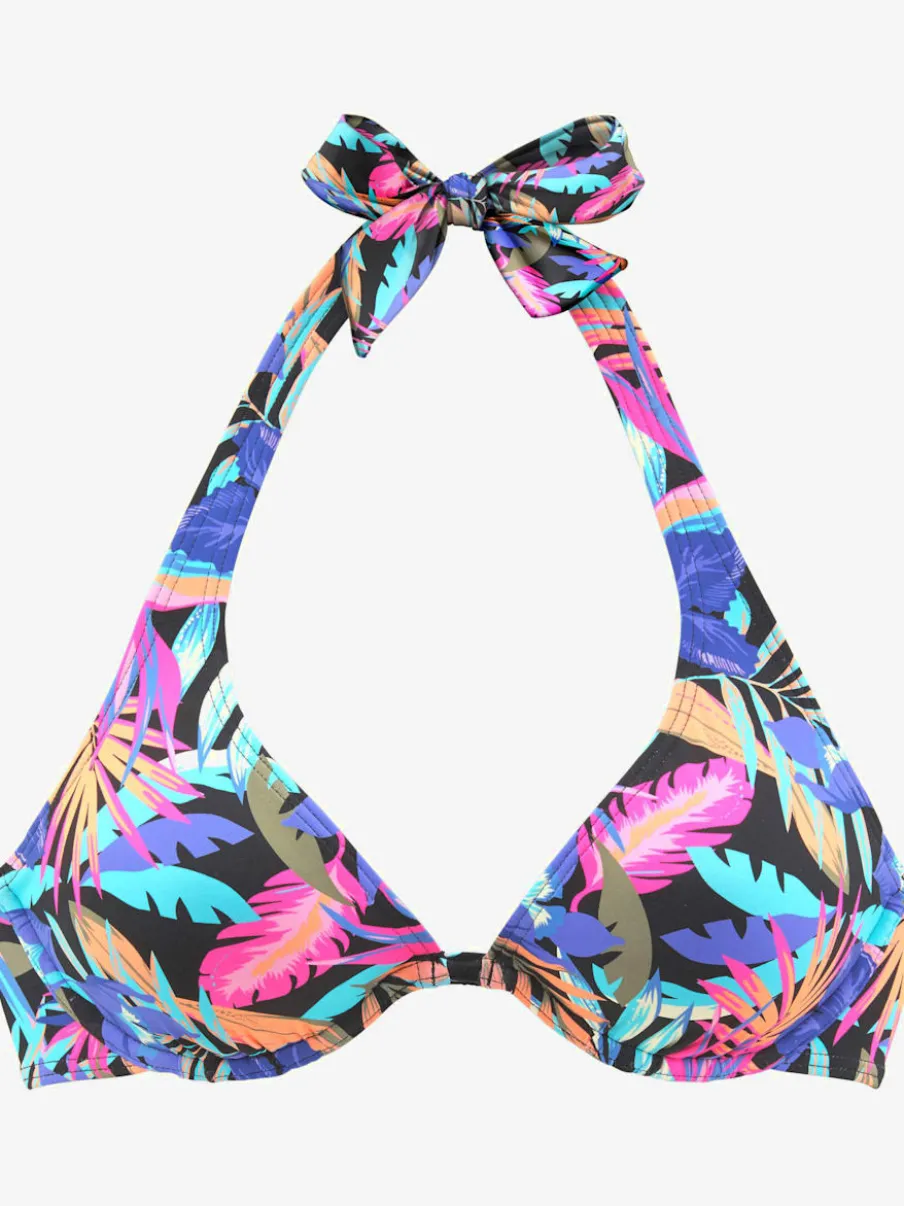 Haut de maillot de bain à armatures à motifs floraux