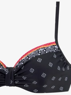 Haut de maillot de bain à armatures avec imprimé tendance et bretelles réglables