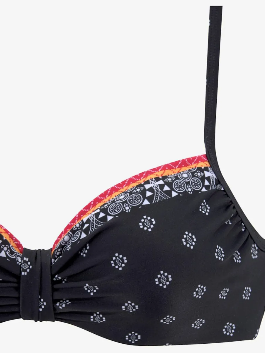 Haut de maillot de bain à armatures avec imprimé tendance et bretelles réglables