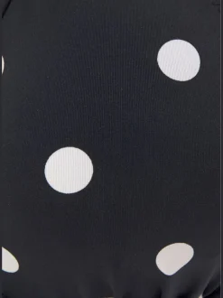 Haut de maillot de bain à armatures avec motif à pois et tour de cou à nouer