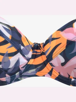 Haut de maillot de bain à armatures imprimé fleuri