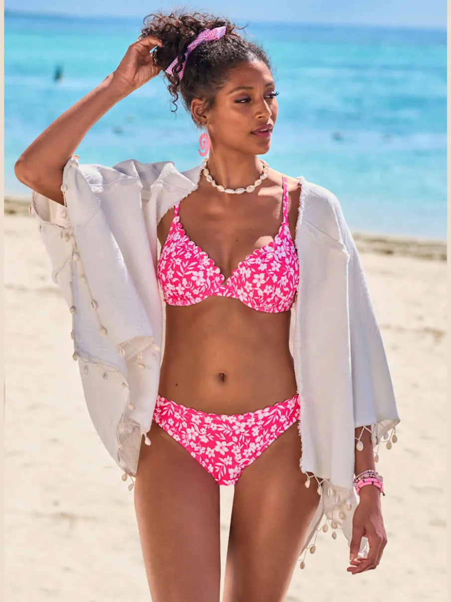 Haut de maillot de bain à armatures fleuri doux ajustable