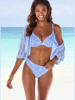 Haut de maillot de bain à armatures fleuri doux ajustable