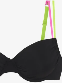 Haut de maillot de bain à armatures avec bretelles réglables et détails contrastés