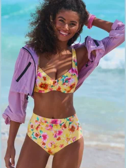 Haut de maillot de bain à armatures avec motifs floraux