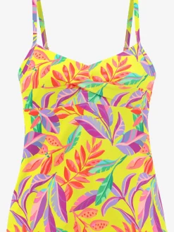 Haut de maillot de bain à armatures floral avec élastique
