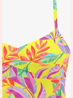 Haut de maillot de bain à armatures floral avec élastique
