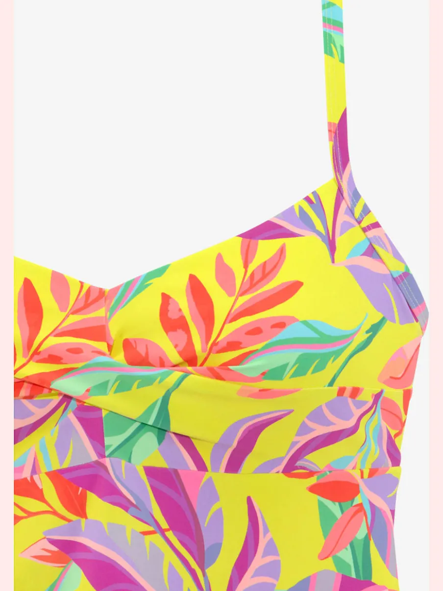 Haut de maillot de bain à armatures floral avec élastique