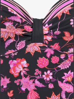 Haut de maillot de bain à armatures avec imprimé floral et bretelles réglables
