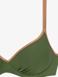 Haut de maillot de bain à armatures et passepoils brillants