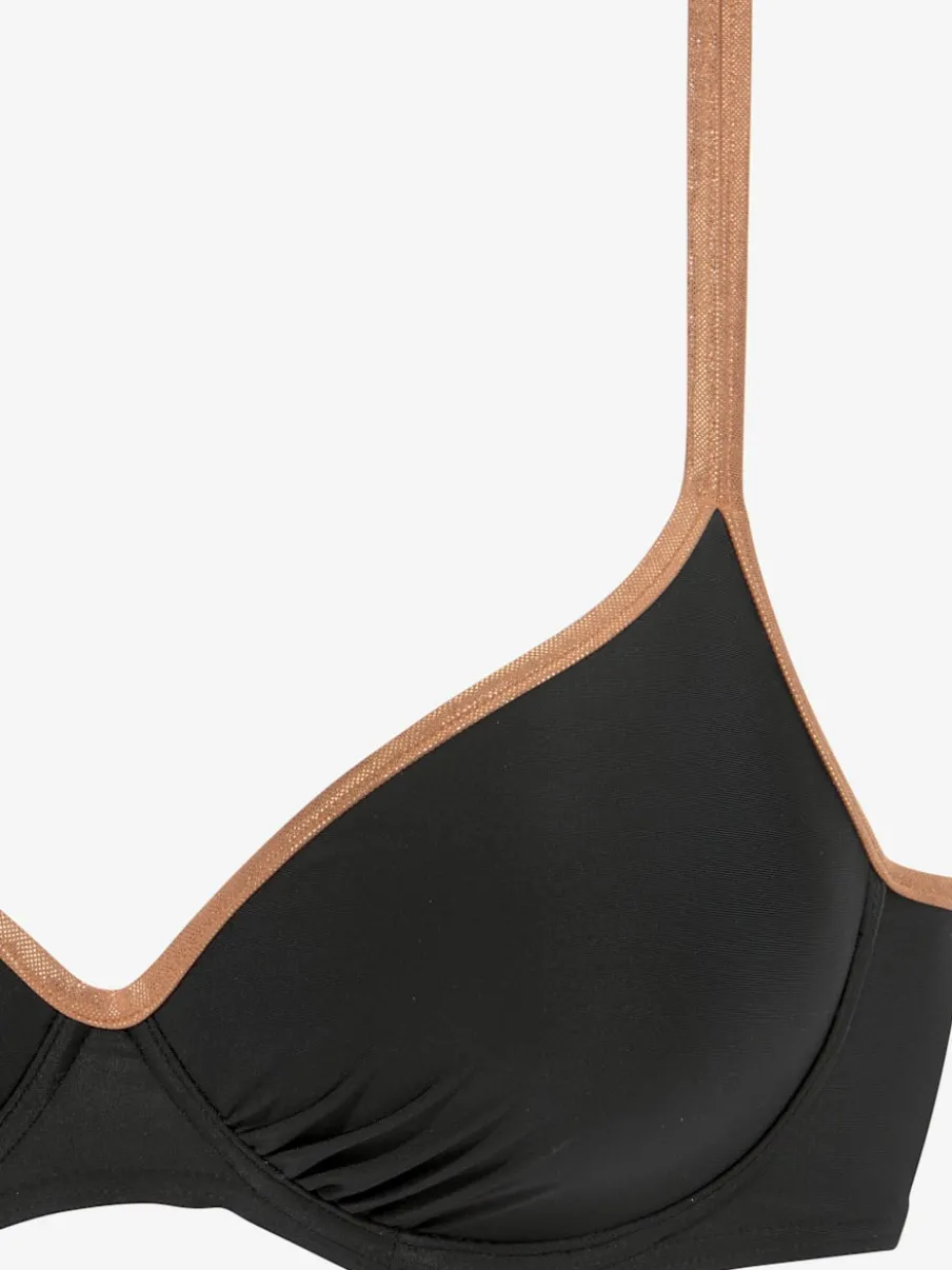 Haut de maillot de bain à armatures et passepoils brillants