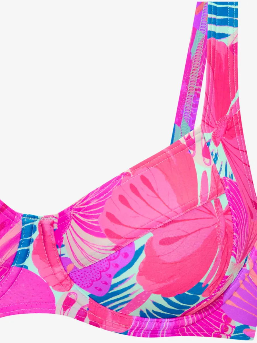 Haut de maillot de bain à armatures avec design papillon et bretelles réglables