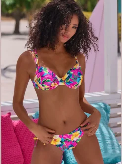 Haut de maillot de bain à armatures avec motifs floraux et bonnets amovibles