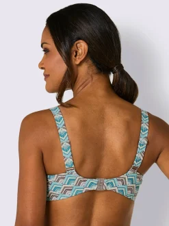Haut de maillot de bain à armatures avec motif graphique et bretelles réglables