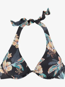 Haut de maillot de bain à armatures avec imprimé floral et bonnets amovibles