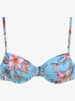 Haut de maillot de bain à armatures avec imprimé floral et bretelles réglables