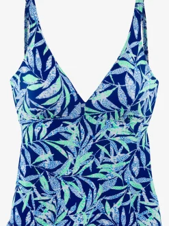 Haut de maillot de bain à armatures avec bretelles réglables et motif tropical