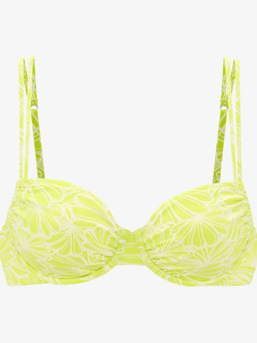 Haut de maillot de bain à armatures avec imprimé floral et doubles bretelles