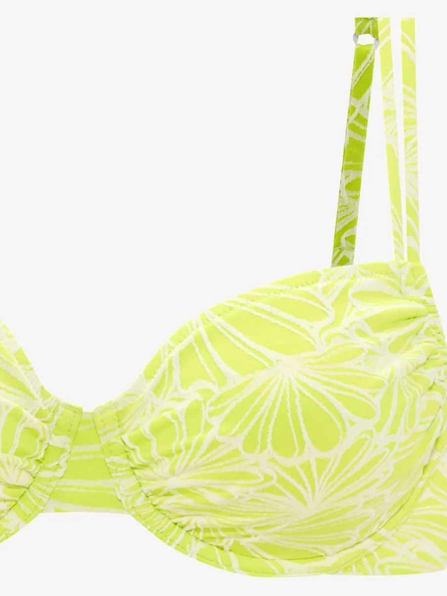 Haut de maillot de bain à armatures avec imprimé floral et doubles bretelles