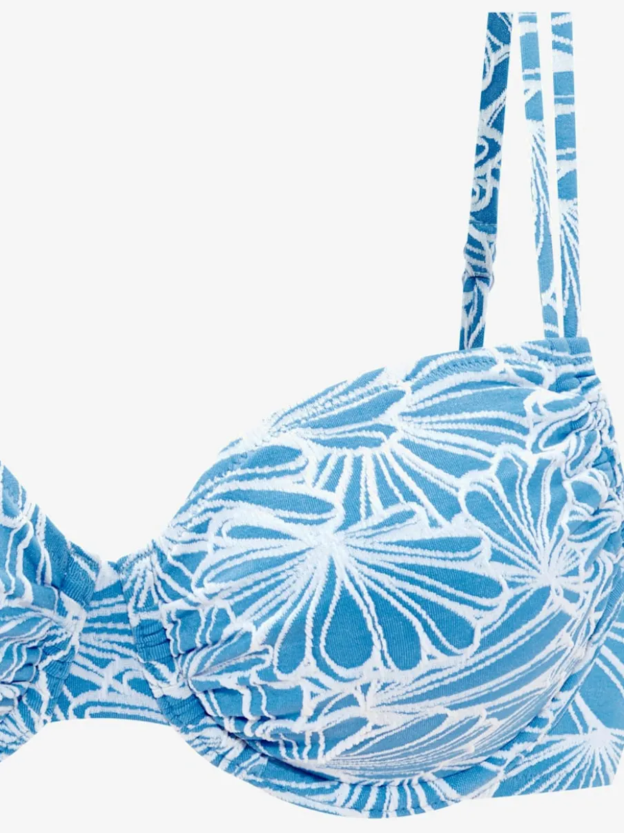 Haut de maillot de bain à armatures avec imprimé floral et doubles bretelles