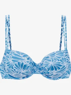 Haut de maillot de bain à armatures avec imprimé floral et doubles bretelles