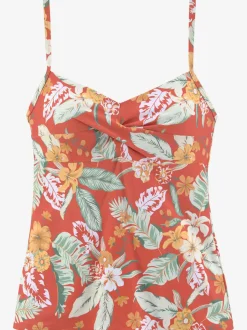 Haut de maillot de bain à armatures avec imprimé floral et bretelles réglables