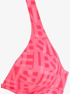 Haut de maillot de bain à armatures imprimé géométrique recyclé