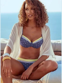 Haut de maillot de bain à armatures imprimé à pois