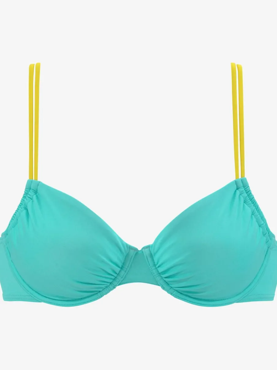 Haut de maillot de bain à armatures avec détails contrastés