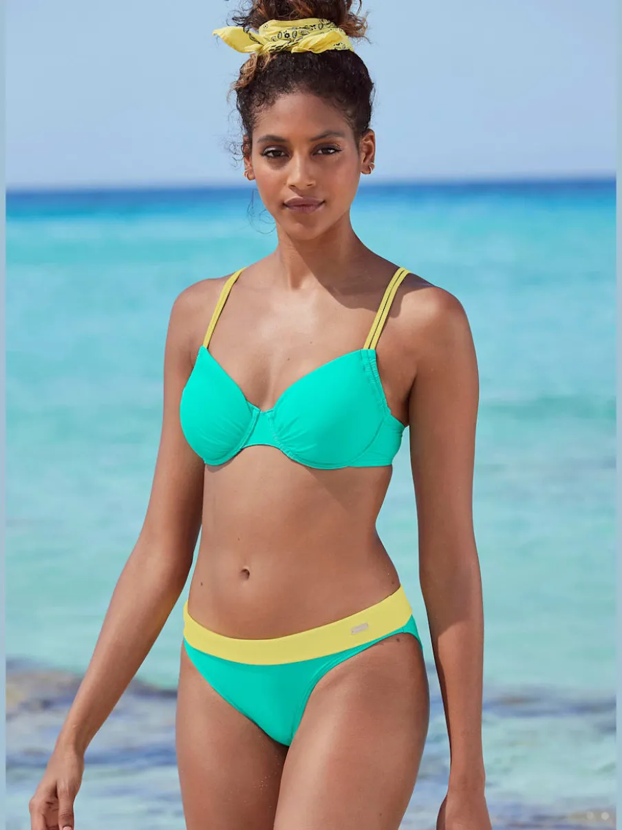 Haut de maillot de bain à armatures avec détails contrastés