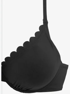 Haut de maillot de bain à armatures avec bords ondulés et bretelles réglables