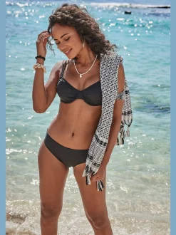Haut de maillot de bain à armatures avec fronce latérale et doubles bretelles réglables