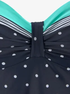 Haut de maillot de bain à armatures avec pois et bretelles réglables