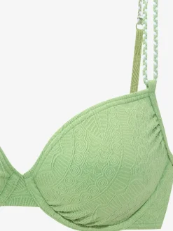 Haut de maillot de bain à armatures avec motif structuré et détails tressés