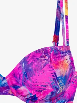 Haut de maillot de bain à armatures avec bretelles réglables et bonnets amovibles