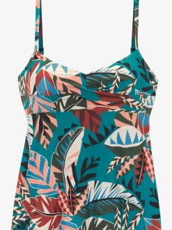 Haut de maillot de bain à armatures en imprimé moderne avec bretelles fines
