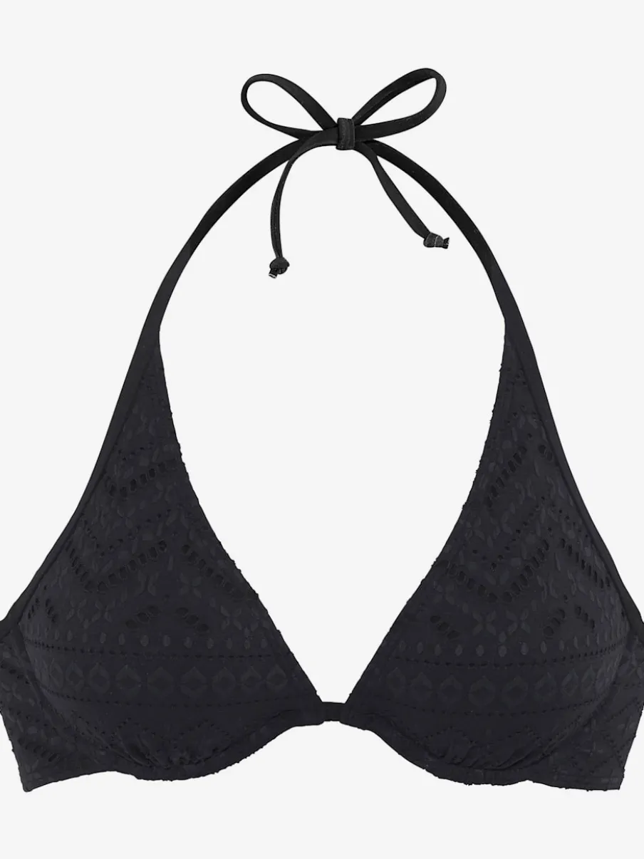 Haut de maillot de bain à armatures avec bonnets amovibles et matière structurée