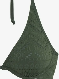 Haut de maillot de bain à armatures avec bonnets amovibles et matière structurée