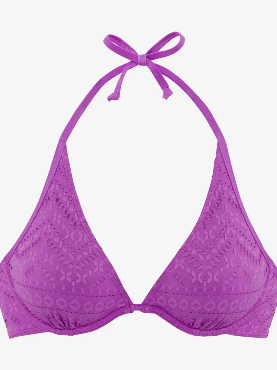 Haut de maillot de bain à armatures avec bonnets amovibles et matière structurée
