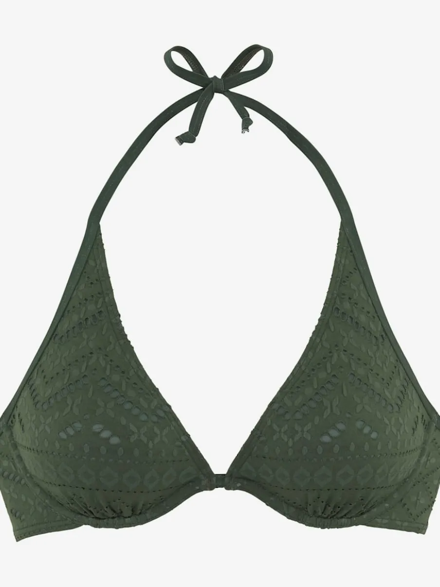 Haut de maillot de bain à armatures avec bonnets amovibles et matière structurée
