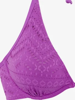 Haut de maillot de bain à armatures avec bonnets amovibles et matière structurée