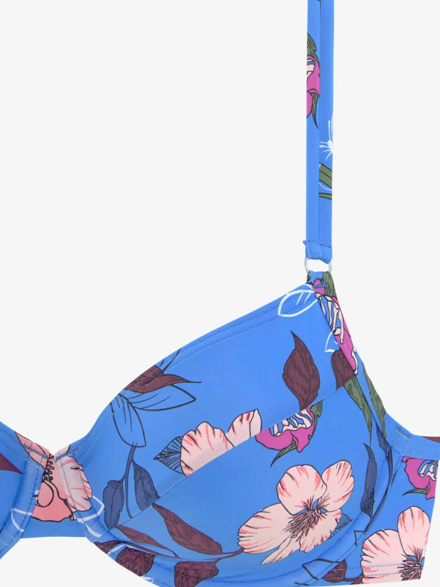 Haut de maillot de bain à armatures motifs floraux doux