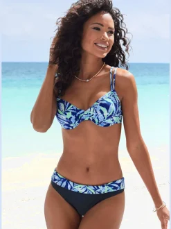 Haut de maillot de bain avec armatures et imprimé fleuri
