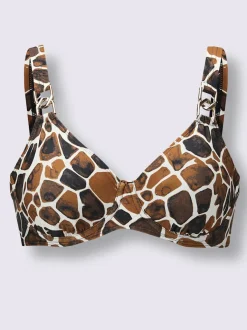 Haut de maillot de bain avec bretelles réglables motifs animaliers
