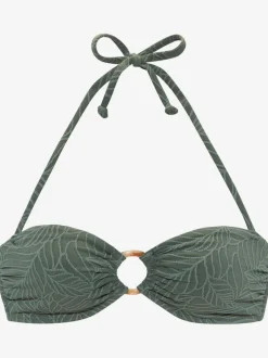 Haut de maillot de bain bandeau avec bonnets amovibles et anneau décoratif