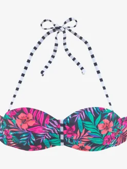 Haut de maillot de bain bandeau à motifs estivaux fleuris