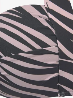 Haut de maillot de bain bandeau imprimé zébré avec bretelles