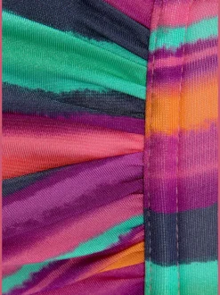 Haut de maillot de bain bandeau à rayures avec bonnets rembourrés